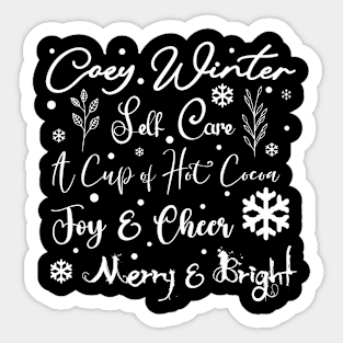 Cozy Winter Self Care Snow in Light Font Sticker